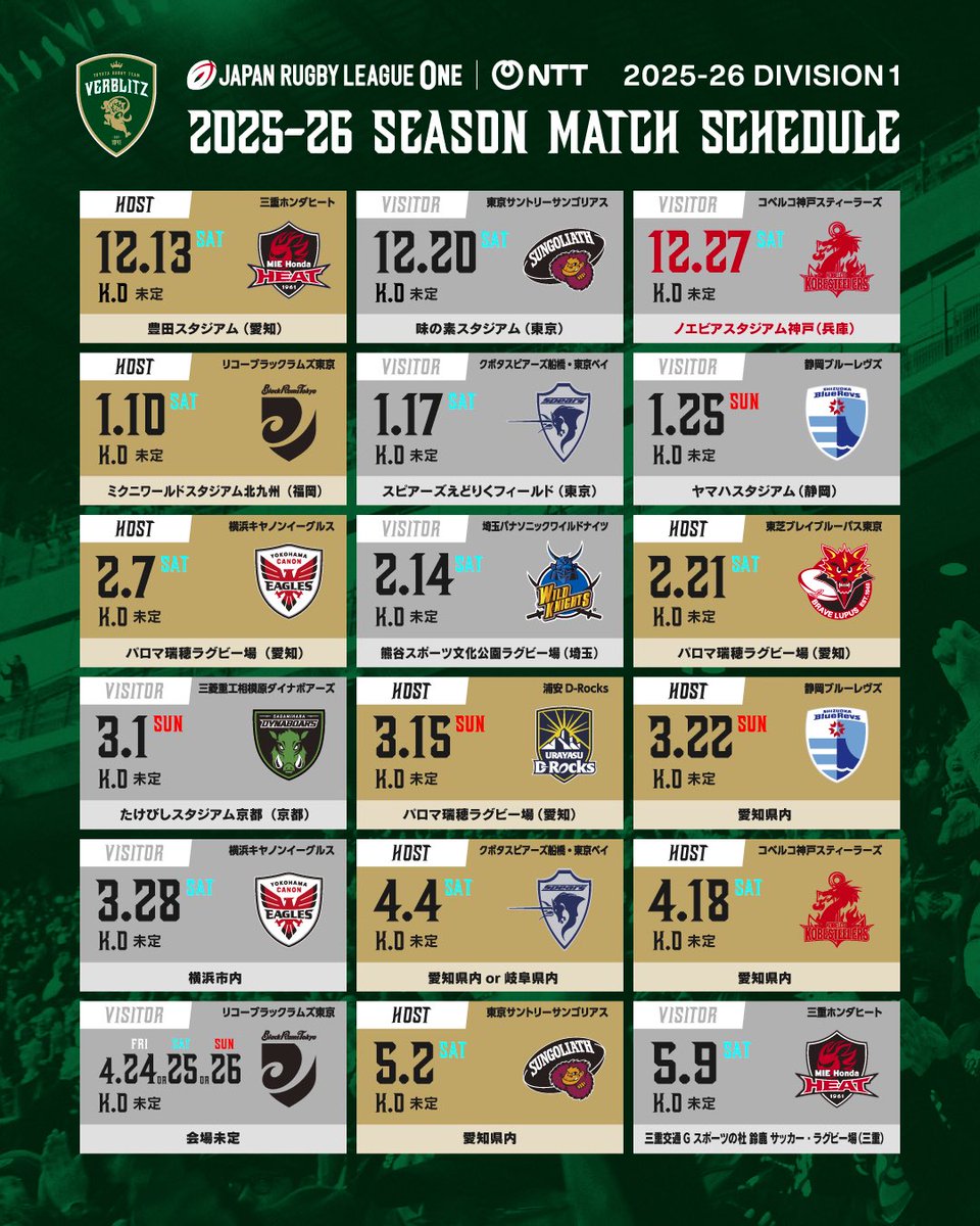 ラグビー トヨタヴェルブリッツ トヨタヴェルブリッツ 24/25 レプリカホームジャージ