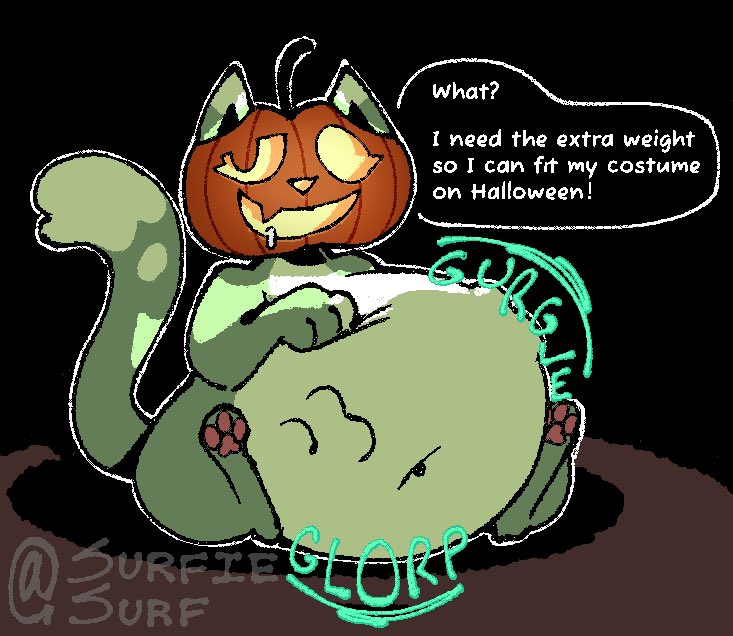 Salad, your costume is just a pumpkin head!
#vore