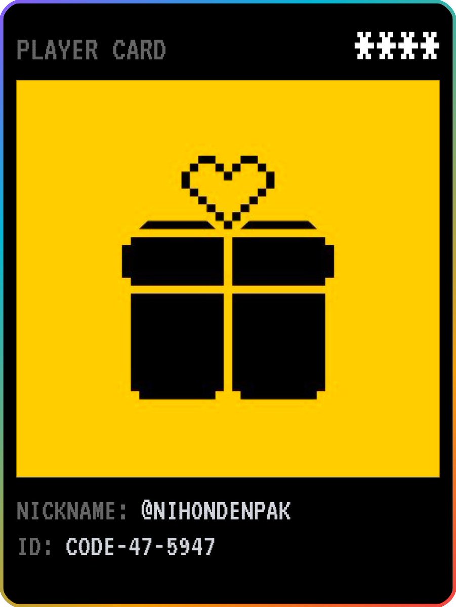 nihondenpak's tweet photo. Just got my Player ID: X-CODE-47-5947 🎮

Join the game!

@codegamedotfun https://t.co/nm6Zd7Mn4K