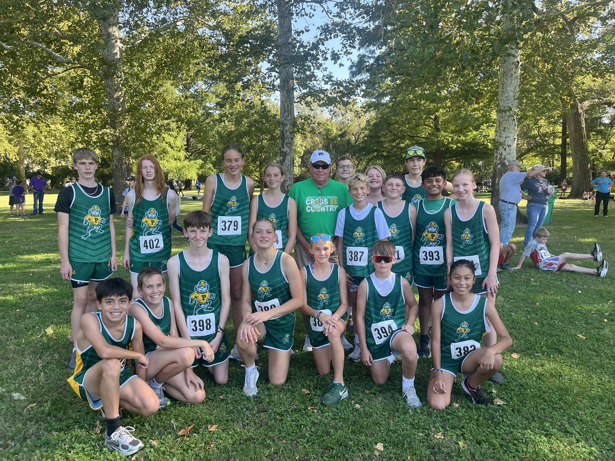 Pratt_LibertyAD's tweet photo. LMS Cross Country had another great showing today in their home meet at 6th st park!  Even welcomed a special fan…The Streck!! GG!! https://t.co/uaGGhYomTa