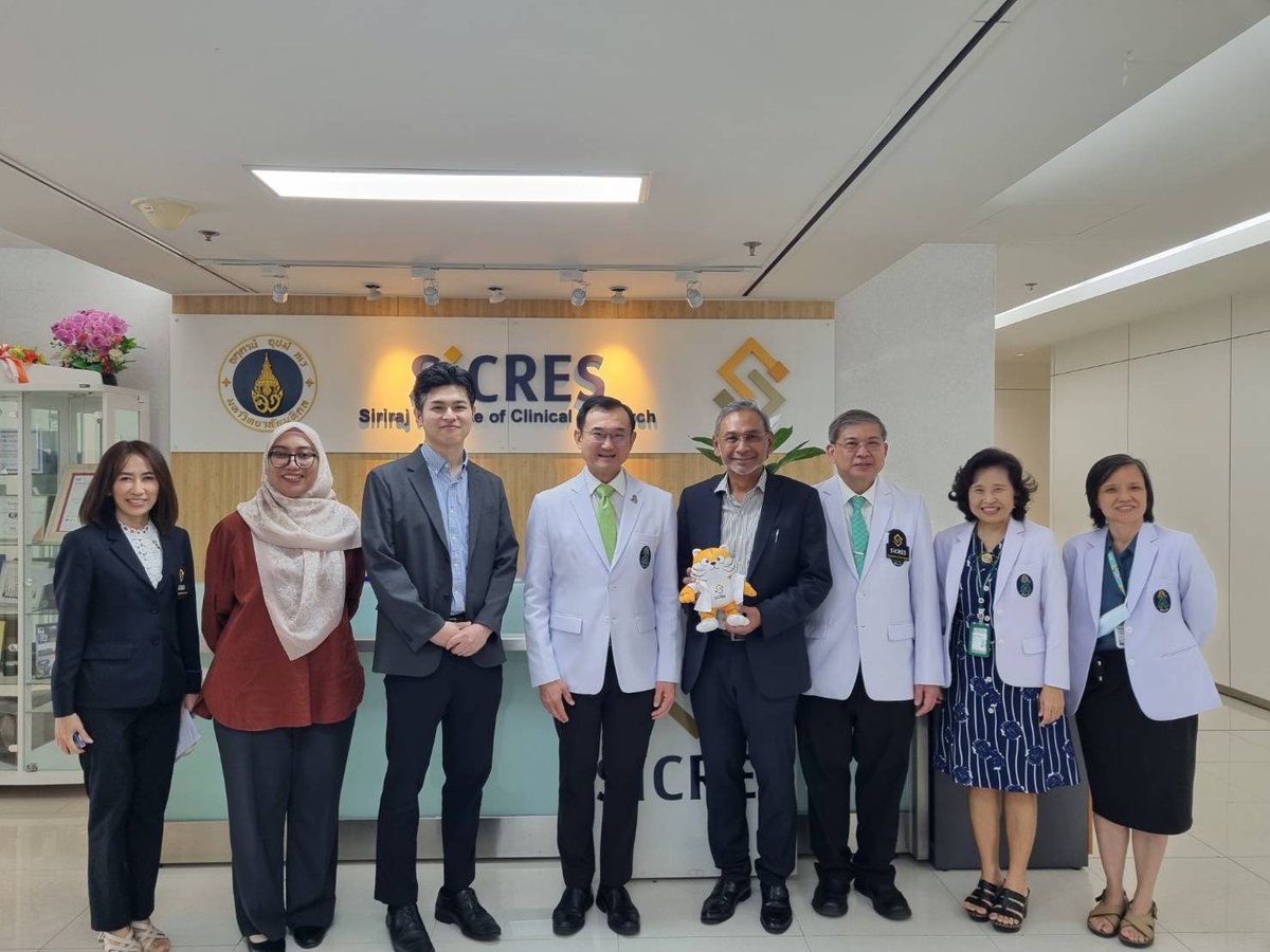 On 2nd Oct 2025, we had the great honor of welcoming Dr. Akhmal Yusof, Chief Executive Officer of Clinical Research Malaysia (CRM) and Ms. Shakirin Kamaruzaman, Clinical Operations Manager, (CRM) , to the Siriraj Institute of Clinical Research (SICRES). Thank you for visit us.