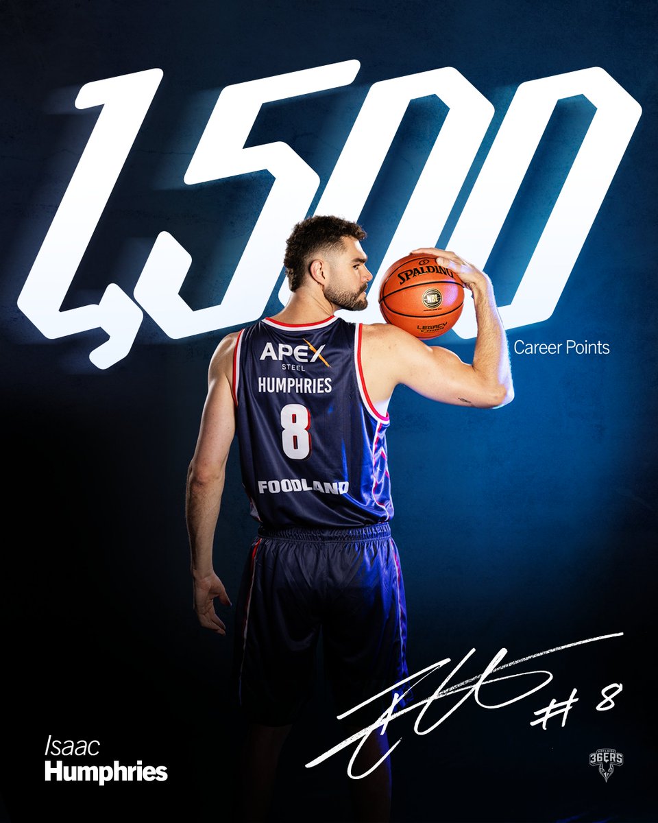 Adelaide36ers's tweet photo. 1500 NBL POINTS + 200 BLOCKS FOR ICE 🥶🔥

Big congratulations to our big man 💙 @IsaacHumphries7 

#WeAreSixers https://t.co/TIZFJiYXyZ