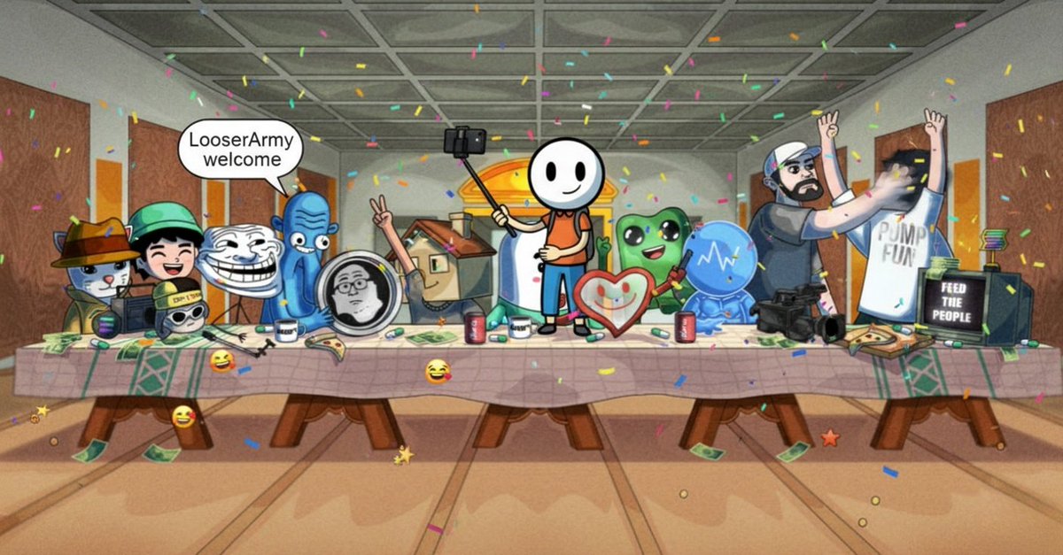 Looser_army's tweet photo. Hey @pumpdotfun I'm in we're have more time to cook
LooserArmy is in the house π
We're taking over, one troll at a time. Welcome to the celebration
π #LooserArmy #TrollFace #MemeCrew https://t.co/4zOlqgpaW0