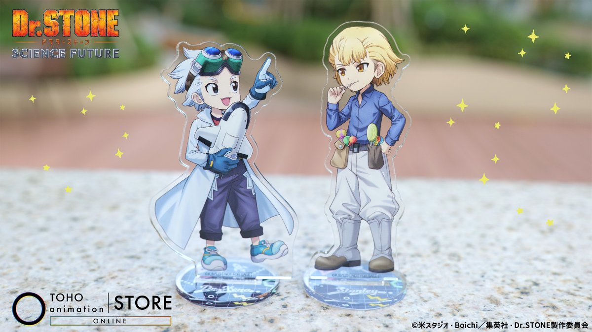 Dr.STONE アクリルスタンド 缶バッジ 購入特典 ゼノ スタンリー 幼少期 TOHO animation STORE 購入 特典 ゼノ スタンリー 缶バッジ アクリル
