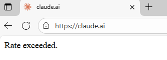 sriramhere's tweet image. Is @claudeai down? Getting &apos;Rate Exceeded&apos; message upon logging in