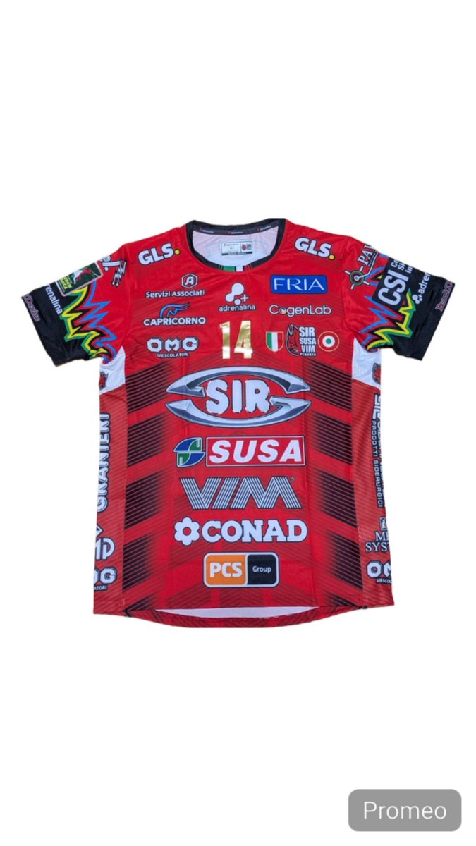 石川祐希選手のペルージャユニフォームですが、赤Mサイズ1着のみまだ