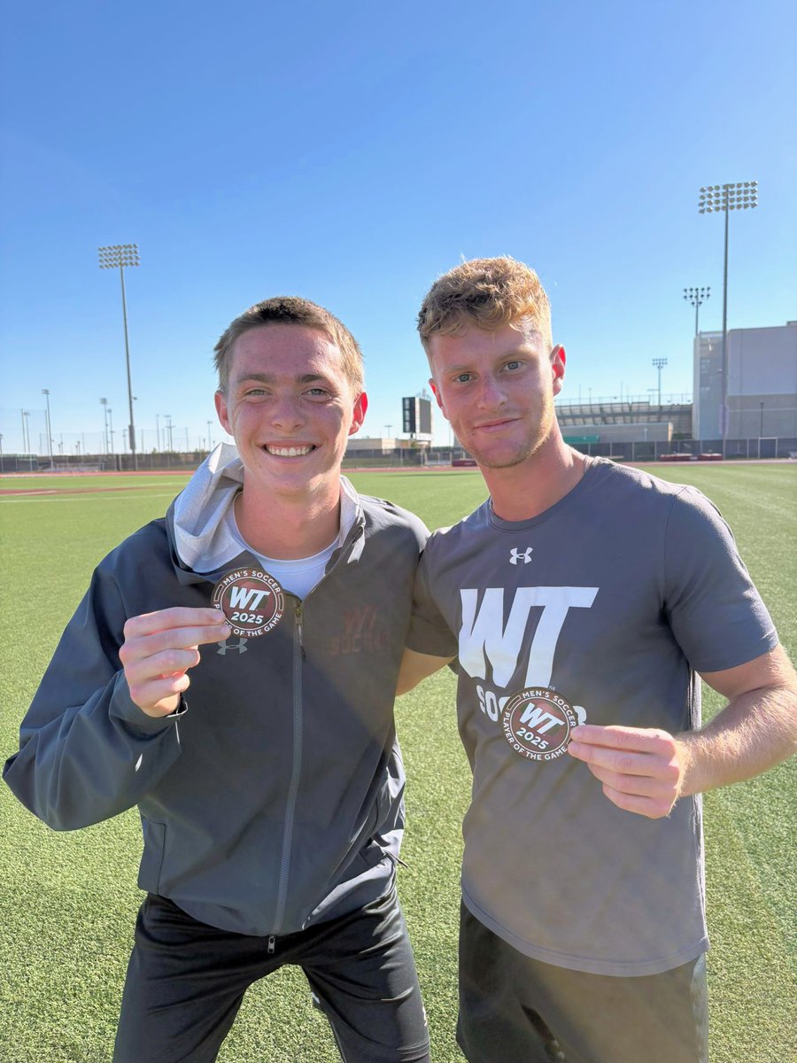 WTAMU_Soccer's tweet photo. 🚨 Players of the Game Alert🚨
Yesterday's Players of the Game vs.Texas A&M International University was awarded to Bryce Cottle and Ben Scotford! #bufffútbol #wtmedia #wtstudents #wtamustudents #wearewesttexas #WestisBest#uasoccer https://t.co/KM7yCOYCRo