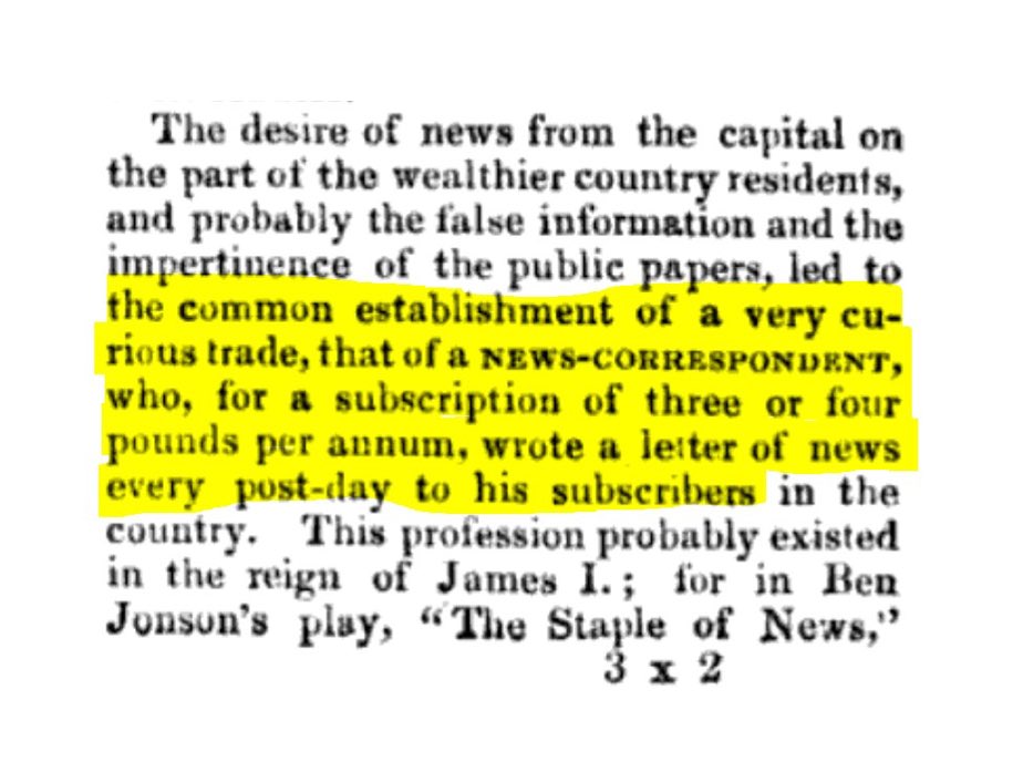 In fact, the ‘press’ in England during the reign of James I (1603-1625) bore eerie similarities to the online outlets of today (e.g., Substack).