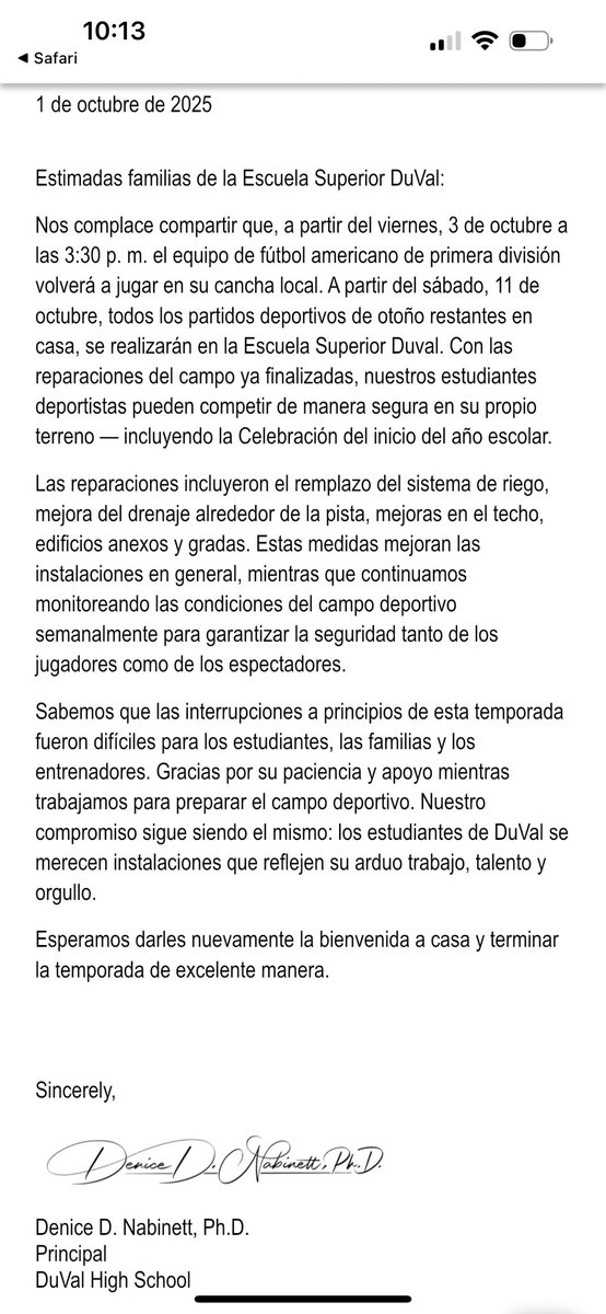 Dr. Nabinett | DuVal HS Principal tweet media