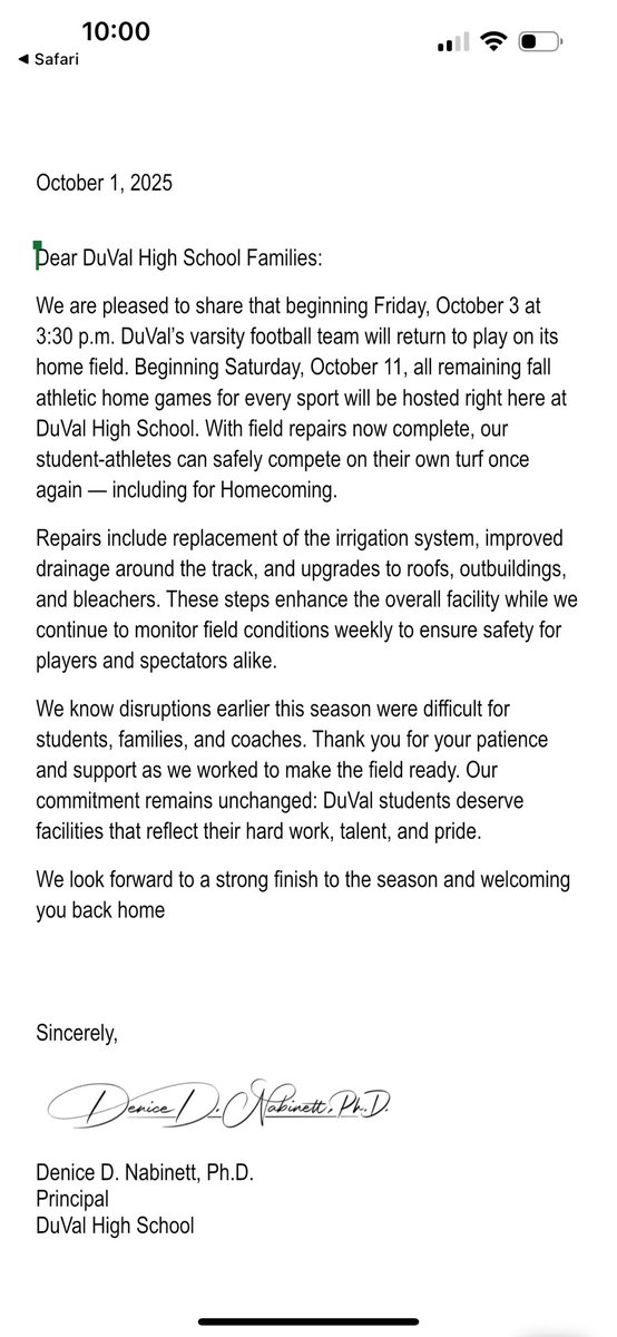 Dr. Nabinett | DuVal HS Principal tweet media