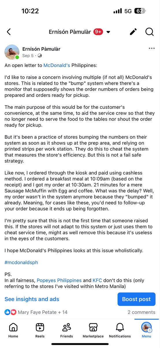 ernipamular's tweet photo. @McDo_PH so I posted this on Facebook, tagging your official page on September 5. This happened again TWICE in 1 month, 2 other stores!!! Imbes na kumain ako, tumawag ako sa hotline nyo to complain, at nagsesend nito ngayon. May gagawin pa ba kayo sa pandaraya ng stores nyo??? https://t.co/2mj29CQRoL