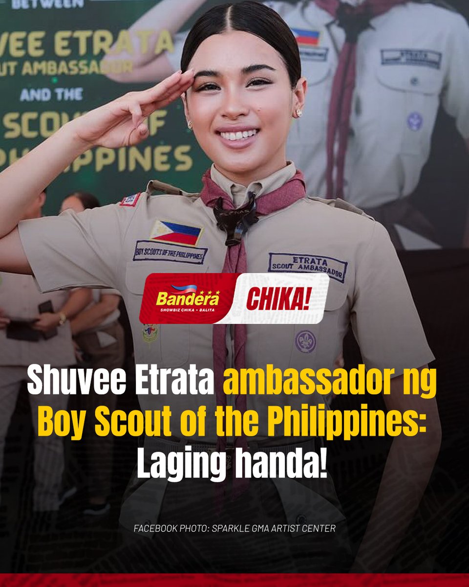 banderaphl's tweet image. CONGRATS, SHUVEE! 🫡

Ibinandera ng Boy Scout of the Philippines ang pag-join sa kanila ng Kapuso star at dating “Pinoy Big Brother Celebrity Collab Edition” housemate na si Shuvee Etrata bilang bago nilang Scout Ambassador.

MAKI-CHIKA: inqnews.net/ShuveeBSP