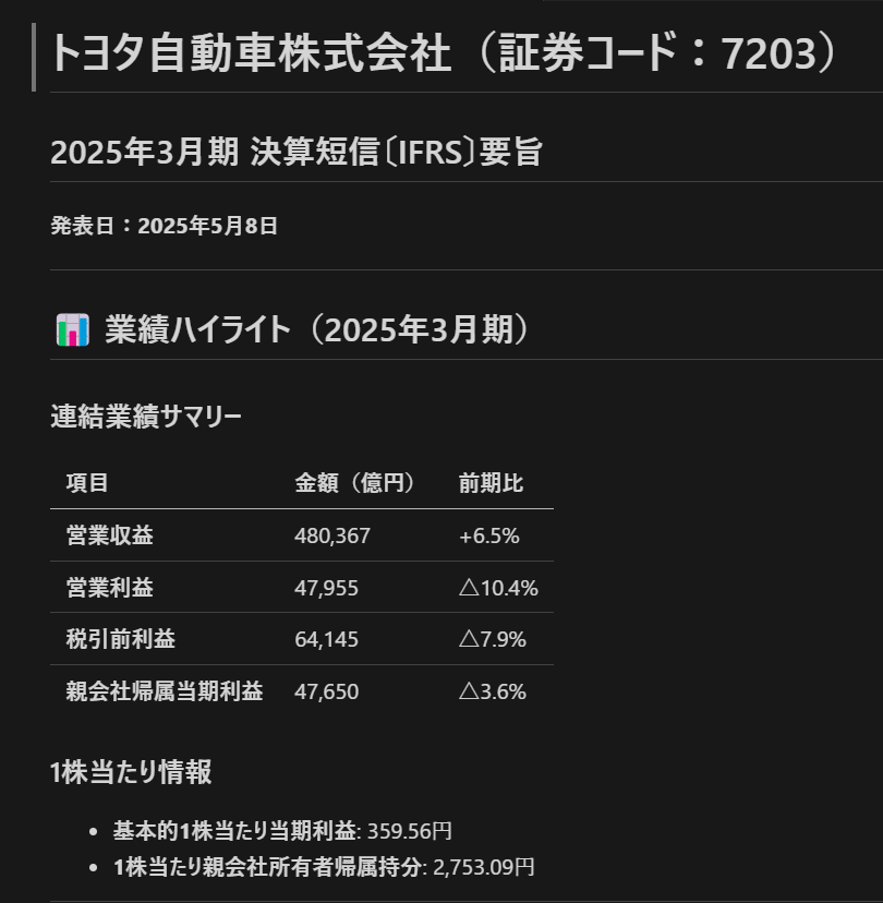 Shin@ããã°ã©ãã³ã°ãã¥ãŒããªã¢ã« (@shin_engineer) on Twitter photo ãïœç¢ºãã«chrome-devtools MCP䜿ã£ããæ±ºç®æžPDFãŸã§è§£æããŠãããããã§ãããéèŠããããªãäžèº«ã®å
å®¹ãæŽåœ¢ããŠAPIåããŠã¿ããããª(å
¬éæ
å ±ã ããAPIåããŠãåé¡ãªãã®ããªïŒ)ããã ææ°æ
å ±ãç¶æããããã®ãã€ãã©ã€ã³æ§ç¯ã¯å¿
èŠã«ãªãããã ãïœç¢ºãã«chrome-devtools MCP䜿ã£ããæ±ºç®æžPDFãŸã§è§£æããŠãããããã§ãããéèŠããããªãäžèº«ã®å
å®¹ãæŽåœ¢ããŠAPIåããŠã¿ããããª(å
¬éæ
å ±ã ããAPIåããŠãåé¡ãªãã®ããªïŒ)ããã ææ°æ
å ±ãç¶æããããã®ãã€ãã©ã€ã³æ§ç¯ã¯å¿
èŠã«ãªãããã