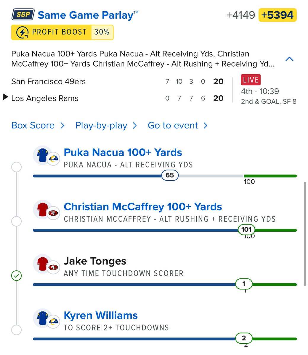 LIKE/RETWEET $100 to 4 People 🕺🏻

Puka Nacua 35+ Receiving Yards for GLORY