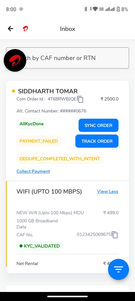 vikrantsolankii's tweet photo. @Airtel_Presence @airtelindia  
I booked a new Airtel Broadband connection on 02-Oct-2025 (Order ID: 4T68RWBJQE)
Paid ₹2500 via Canara Bank UPI (Txn ID CAN7212646C3D324502B90CE3ED56AEF837)
Money deducted but order shows Payment Failed &amp; refund not received
Please resolve this https://t.co/Sfxm07aZAq