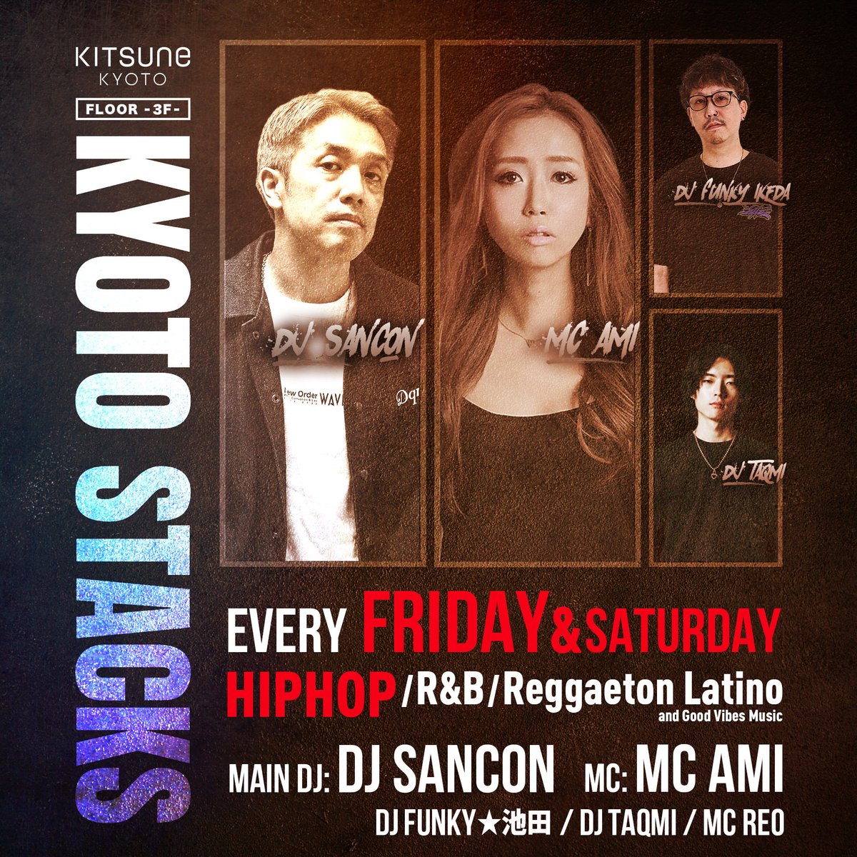 djsancon's tweet photo. いよいよ今夜 金曜日😎☝️
@kitsune_kyoto キツネ 3F
上がって来てます⤴️⤴️⤴️
Every Friday
kitsune kyoto
3F Floor
📸 @photo_tasuku
#HIPHOP #RanB
#REGGATON
#kyotonightlife #kyotoclub
#kyotonightclub #kyotonight
#internationalparty
#京都クラブ #京都夜遊び
#ヒップホップ https://t.co/hXswNJYByM