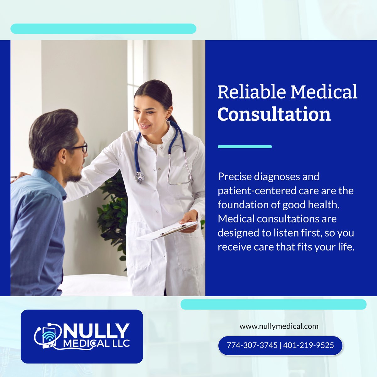 nullymedllc's tweet photo. Accurate medical consultations begin with trust and communication. Our providers help you explore options tailored to your personal needs. Book your consultation today. 

#PlainvilleMA #HealthcareServices #Consultation https://t.co/IFWIAtMqUX