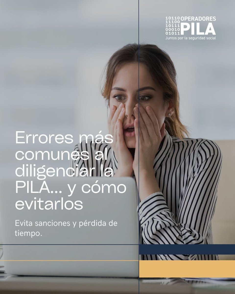 operadorespila's tweet photo. ⚠️ Errores comunes en la PILA: 

❌ Datos mal digitados 
❌ Afiliados omitidos 
❌ Mes equivocado
✔️ Verifica antes de enviar y evita sanciones. 

Con Operadores Pila, tu proceso es más seguro. #PilasConLaPILA #SeguridadSocial https://t.co/0sovFBquuY