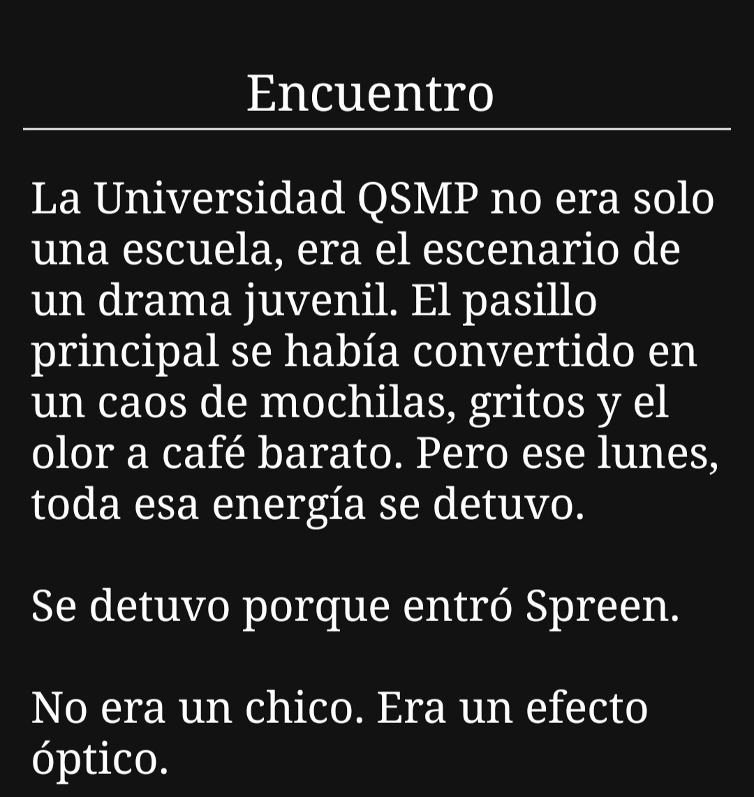 beliye83's tweet photo. Día 2: #nerdbear
Bueno, les dejo este fic
Pensé que tenía más tiempo (me equivoqué😅) así que lo escribí rápido. Seguro hay errores, perdón jaja, pero quería subirlo hoy.
Los personajes son R (QSMP) y S (Tortilla) en su versión más joven.
#SpiderOctoBear2025 #SpiderBear
1/14 https://t.co/JAUPNyWrtP