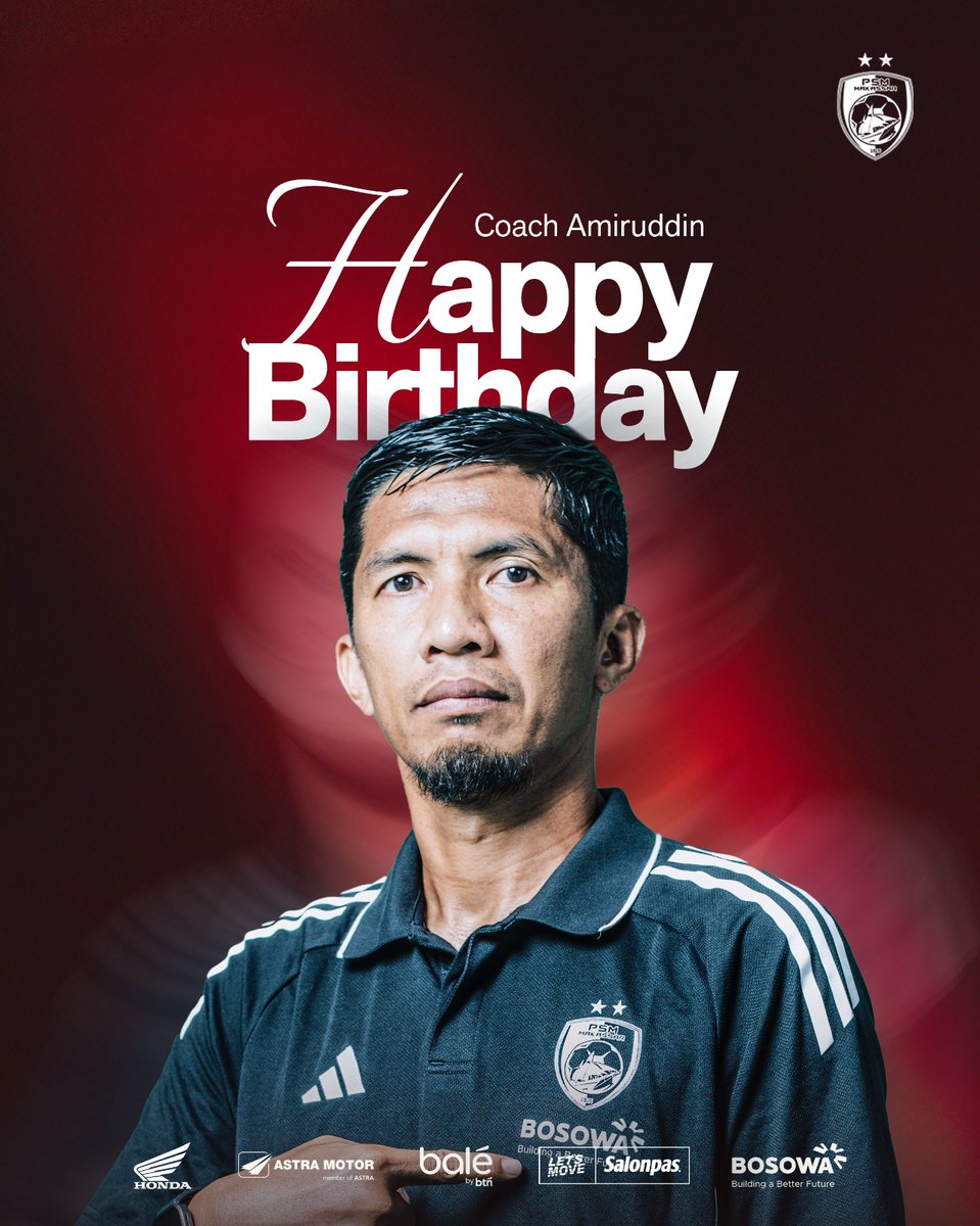 Selamat ulang tahun Coach Amir 🥳

Semoga panjang umur, sehat selau, dilimpahkan keberkahan di usia yang baru dan tentunya karir kepelatihan terus menanjak 🎉

#EwakoPSM #PSMMakassar