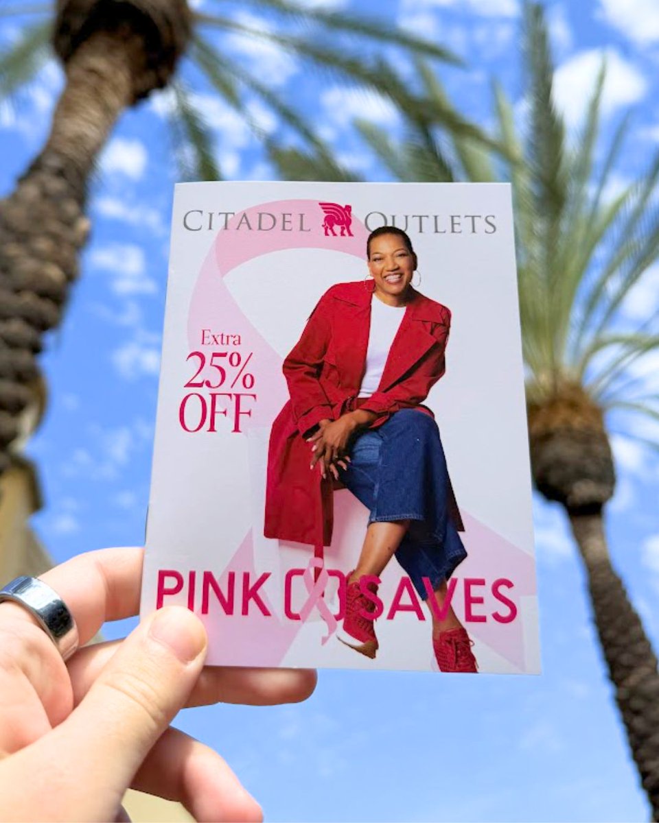 citadel_outlets's tweet image. Shop. Save. Support. 
Get an Extra 25% Off Pink Saves Coupon Book for only $5 at Customer Service — proceeds go to the American Cancer Society. 💖
