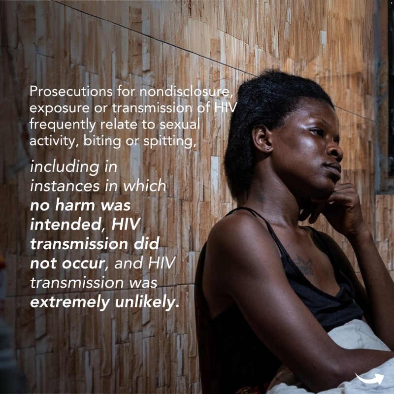 UNAIDS's tweet photo. HIV criminalization harms the HIV response. Fear of prosecution or punishment can stop people from getting tested or treated. Yet, these laws still exist around the world. 

👉 Swipe to learn more about HIV criminalization, and why it must end. 

https://t.co/2xuJRQt8Qn