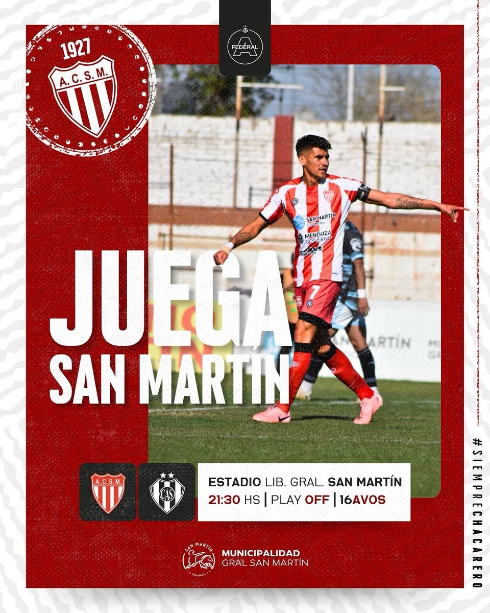 👊 𝙃𝙊𝙔 𝙅𝙐𝙀𝙂𝘼 𝙀𝙇 𝘾𝙃𝘼𝘾𝘼𝙍𝙀𝙍𝙊 

➡️ Desde las 21:30hs recibimos a Sarmiento de La Banda. 

🦁💪 ¡Vamos todos juntos! En nuestra casa, con nuestra gente y nuestra historia, jugamos todos. Que la tribuna explote como siempre. 

#SiempreChacarero 🇦🇹