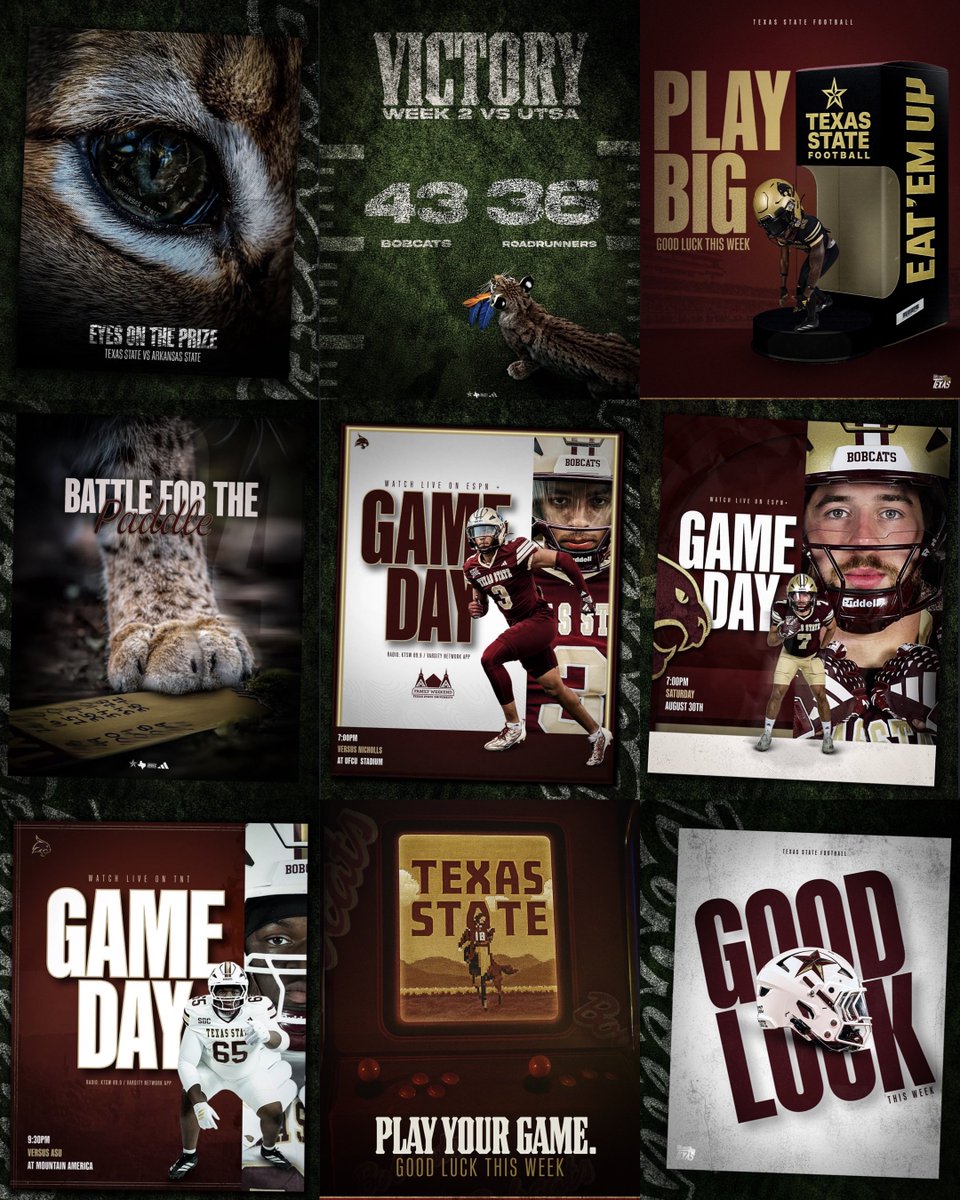 September’s best <a href="/TXSTATEFOOTBALL/">Texas State Football</a> 🎨👩🏽‍💻