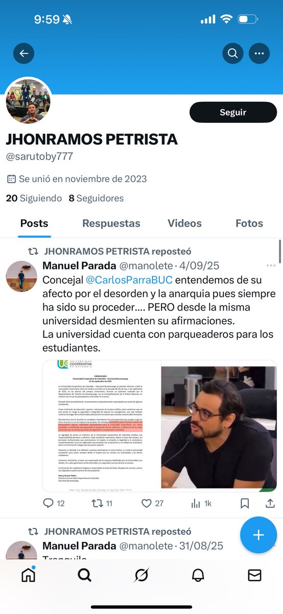 Jhon Fernándo Ramos (@jhon_f_ramos) on Twitter photo oigan me acabo de dar cuenta que el petardo de <a href="/manolete/">Manuel Parada</a> creó una cuenta con mi nombre solo para compartirse sus trinos 😂😂😂 hp desocupado, busque amigos 😂😂😂 oigan me acabo de dar cuenta que el petardo de <a href="/manolete/">Manuel Parada</a> creó una cuenta con mi nombre solo para compartirse sus trinos 😂😂😂 hp desocupado, busque amigos 😂😂😂
