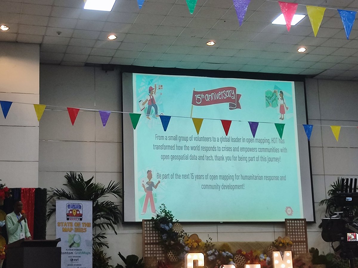 sotm's tweet image. CELEBRATING 15 YEARS OF MAPPING A BETTER WORLD! 🎉🎉🎉
@kateregga1 takes the stage to share an exciting overview of Humanitarian OpenStreetMap Team's (HOT) remarkable 15-year journey and impactful activities! 🌎💻
#sotm2025 #OpenStreetMap
#SOTM #sotmManila