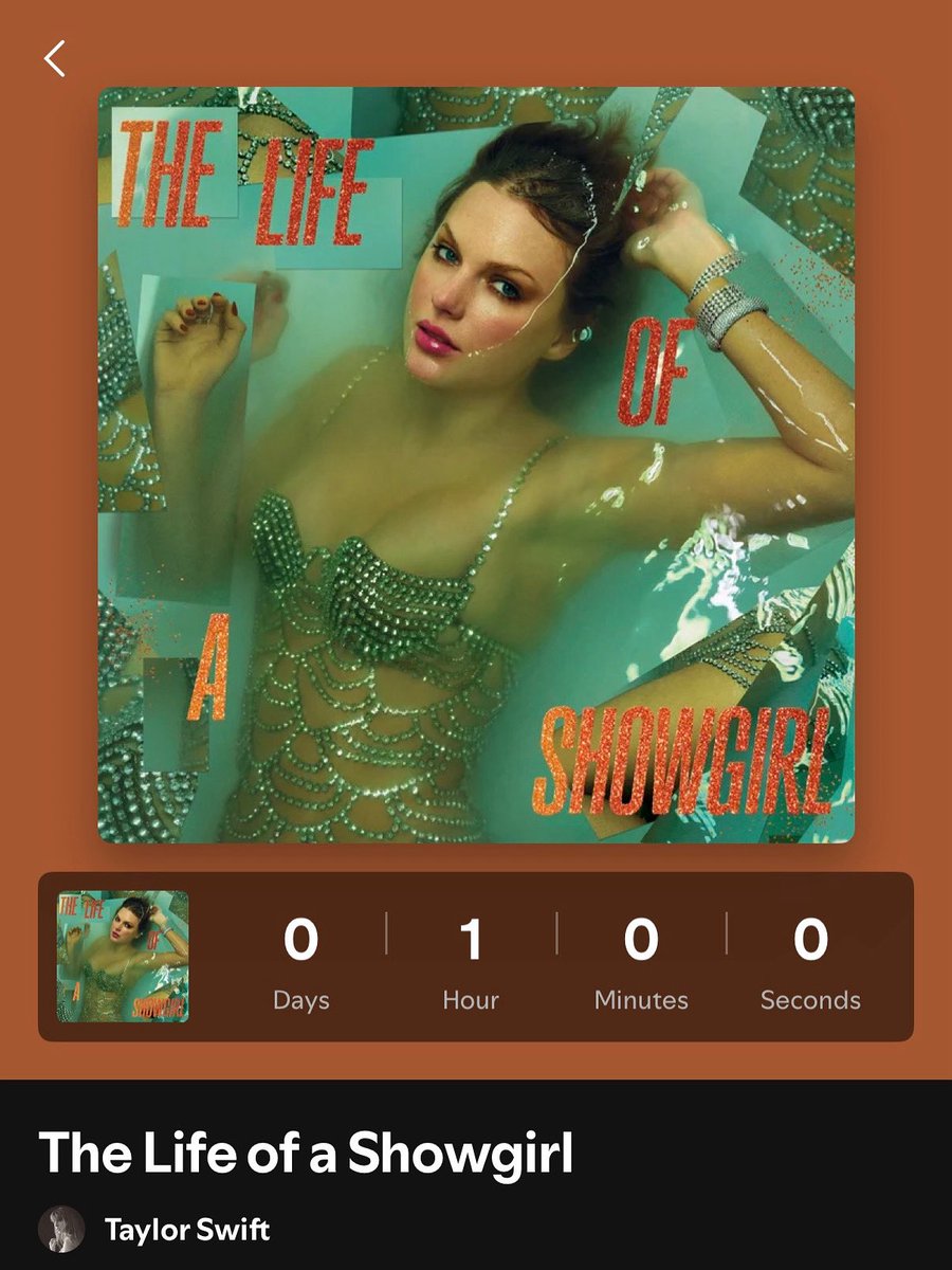 🚨| Estamos a tan solo una hora para el estreno oficial de The Life of a Showgirl. 🧡 #TSTheLifeofaShowgirl