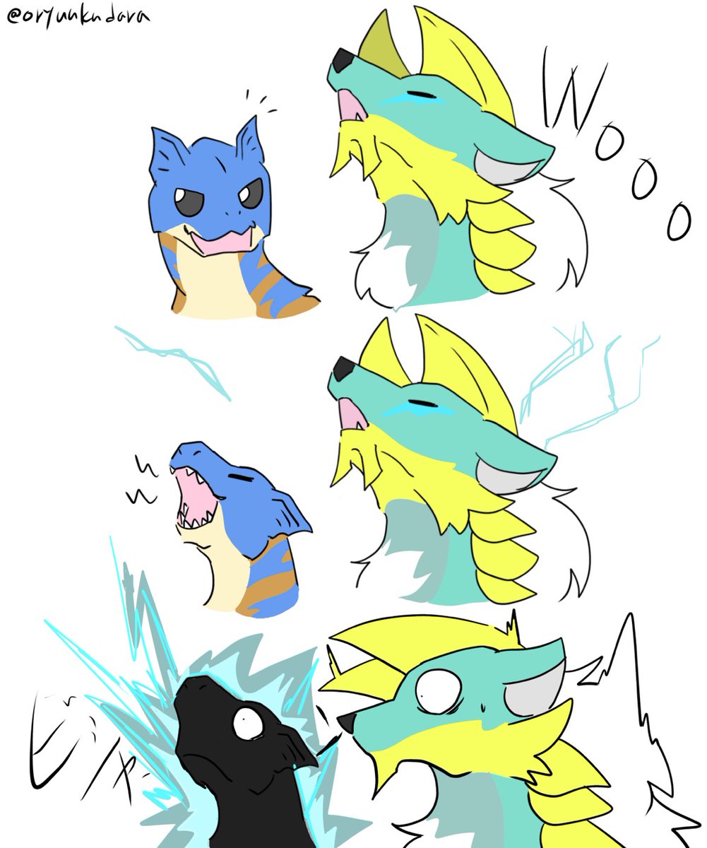 遠吠えと雷攻撃⚡️