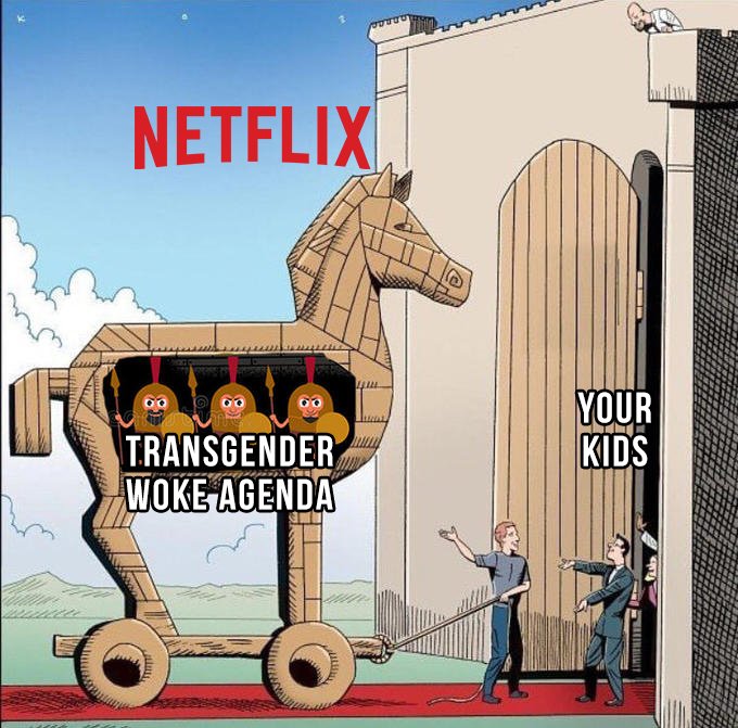 #Netflix = #TransCulture 
Boycott Netflix and save young generation from Trans indoctrination.