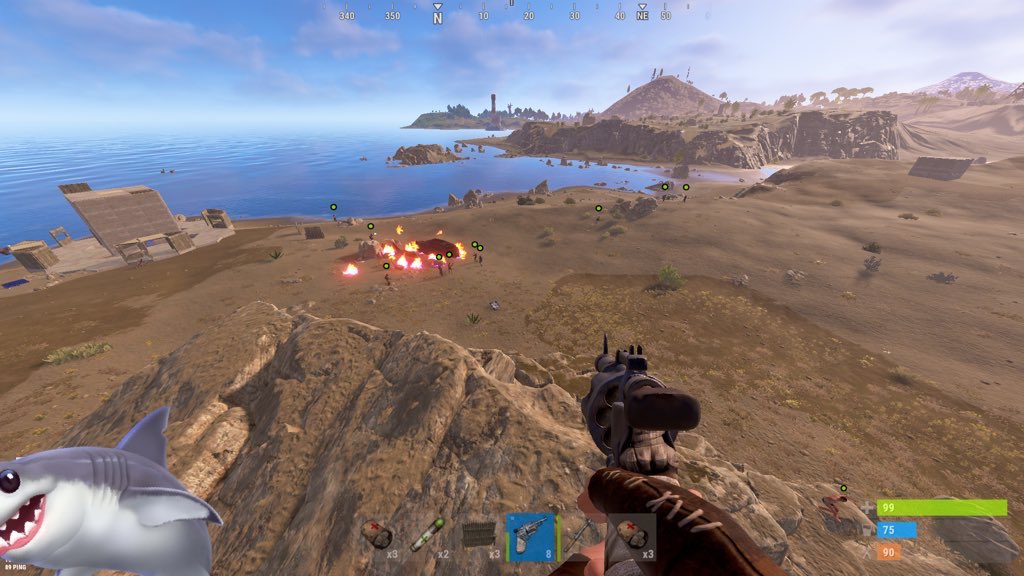 60Kero's tweet photo. ワイプダッシュ一時間でパトヘリ💥

#rust https://t.co/g5Lzj2tWoj