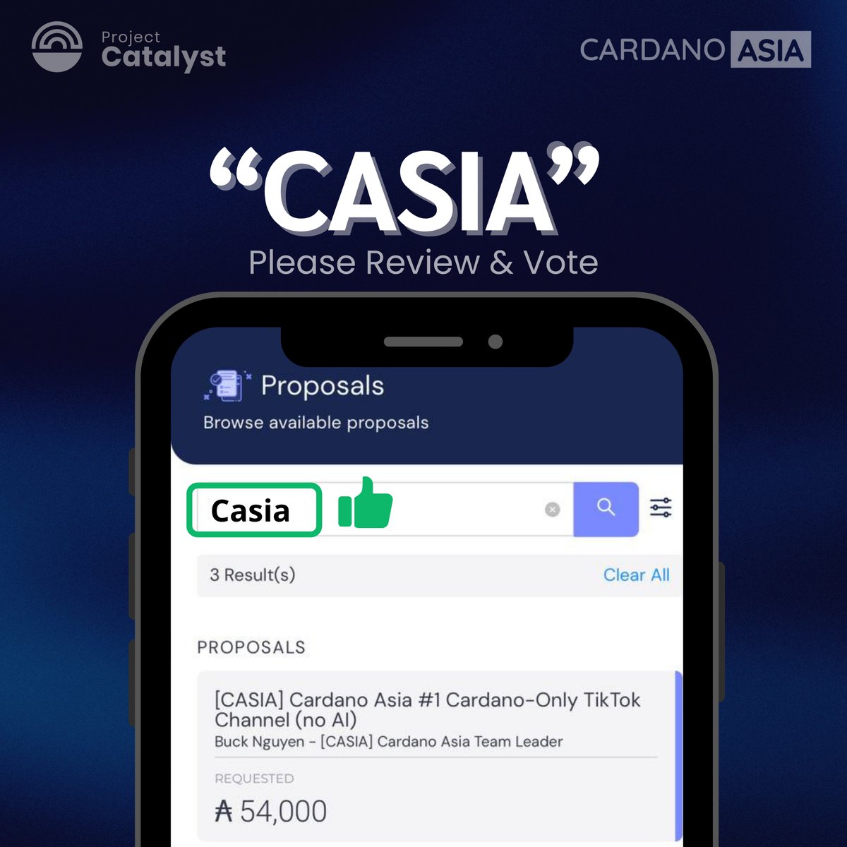 AsiaCnft's tweet photo. GM beautiful souls, we have a proposal for Fund 14, please consider: Search "Casia" ✅ 
and Vote YES to help CASIA team scale Cardano Asia TikTok in East Asian (🇻🇳🇯🇵🇰🇷🇺🇸+🇨🇳new)
We are the Cardano-only content largest channel, 100% local KOLs (no AI-made) 🙇‍♂️