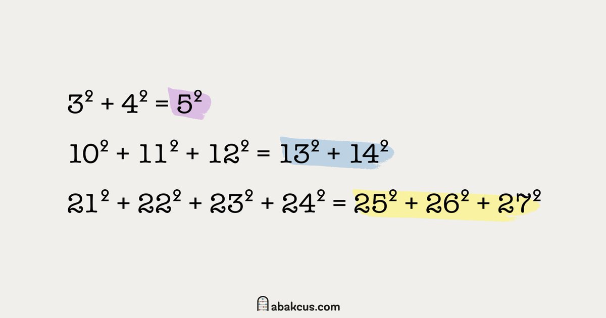 abakcus's tweet photo. Neat little square coincidences. Math showing off again. https://t.co/FIubV8PyFC