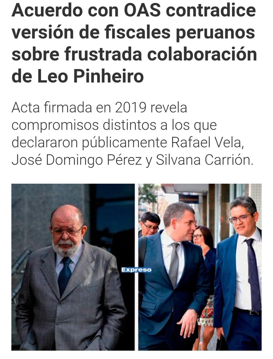 fueraodebrecht's tweet photo. 📢Un acta en Brasil prueba que #LeoPinheiro fue blindado civilmente, desmintiendo a #Vela, @JoseDomingoPer y #SilvanaCarrión. @FiscaliaPeru y @ProcuraduriaPeru protegieron a #OAS y @odebrecht mientras el pueblo sigue pagando peajes mafiosos.
➡️¡Basta de impunidad!😡 #NoMasPeajes https://t.co/l3PHQYXxFy