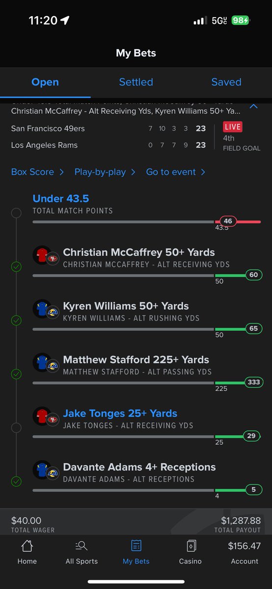 Got blessed by the fumble to get fucked by stafford