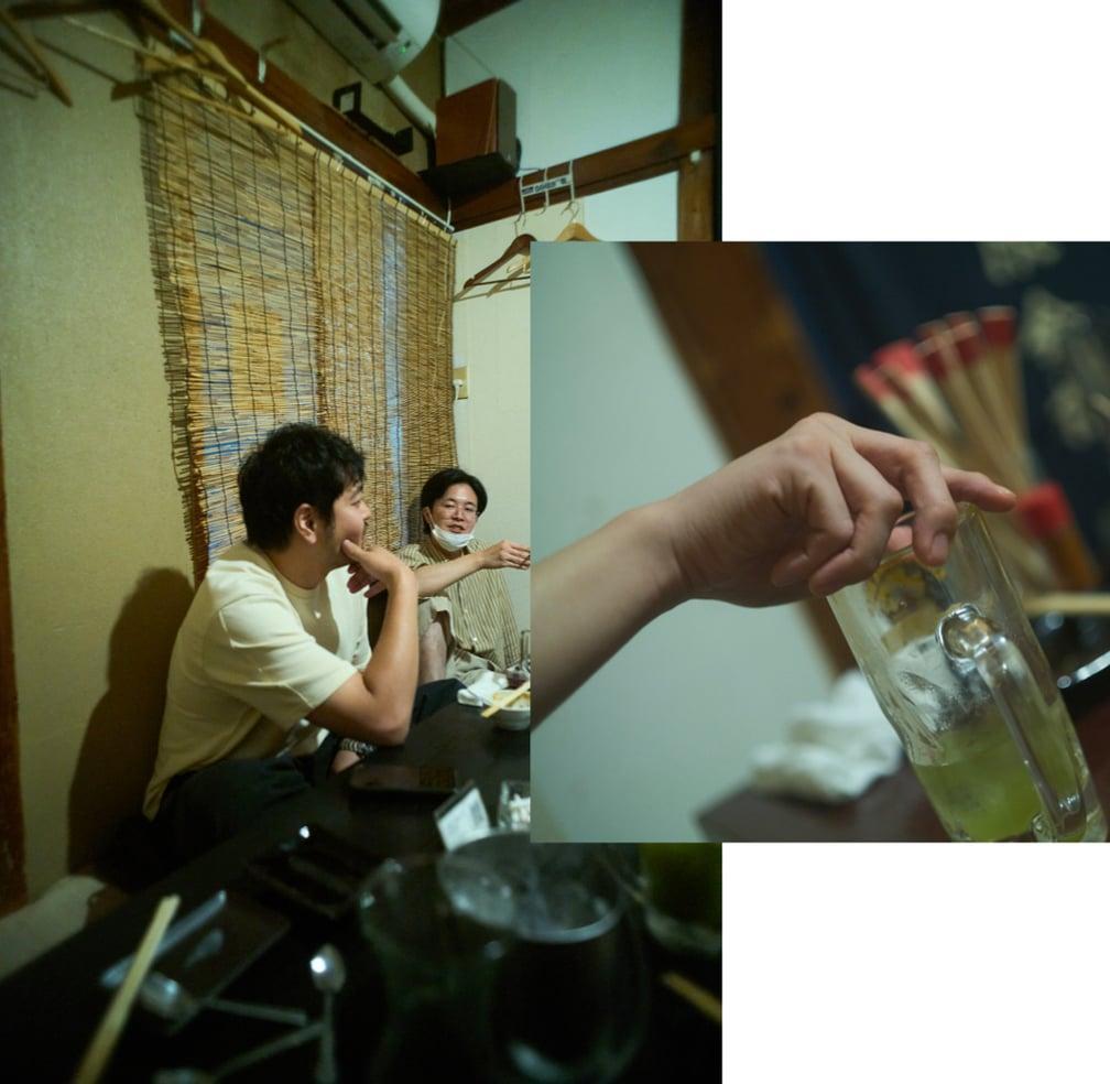 fashionsnap's tweet photo. 「どうしてLVMHプライズで受け入れられたと思いますか？」
「世界に受け入れられるための”壁”を教えてください」

【連載：居酒屋本音談義】ソウシオオツキ×ピリングス×ローカルアーティストの2杯目 https://t.co/Tqy1VWlcWz