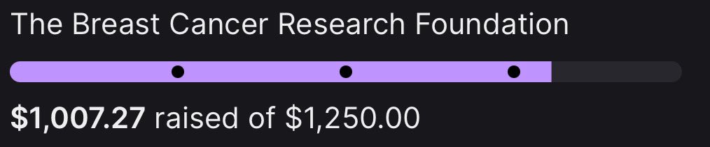 sullythechemist's tweet photo. Day 1, my community raised $1007.27 for @BCRFcure.

I am stunned. Overwhelmed. Blessed. 🩷

I am so grateful to be able to use my platform to raise money all month long for this amazing organization, and an even greater cause. 

Thank you all so much already 🥹🩷 I gotta think of some way bigger goals now!

FUCK CANCER!