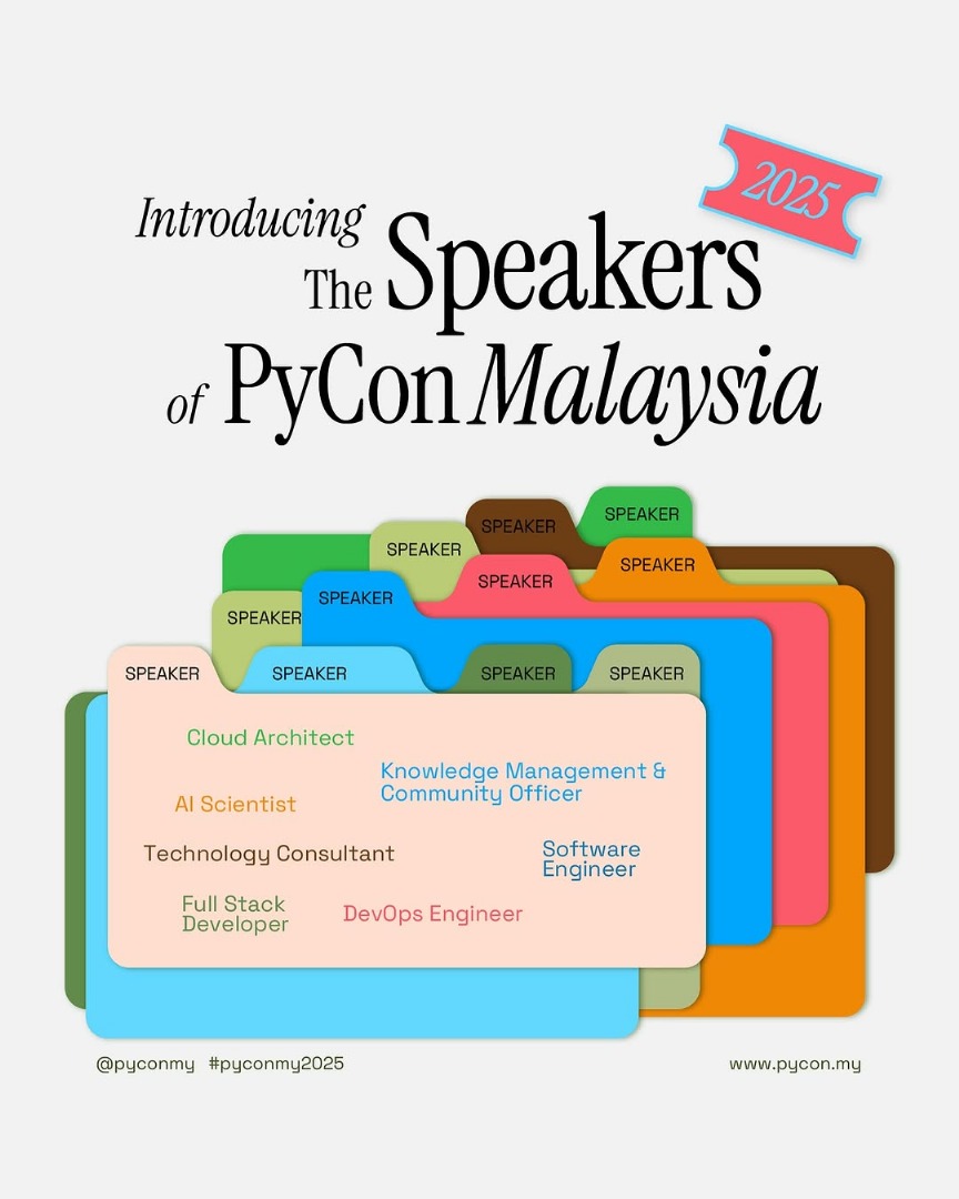 We have a secret... and it's a good one. 🤐

The PyCon MY 2025 speaker lineup is LOCKED IN! 🎤
Who are the Python pros coming to KL? The reveal is coming SOON.

💬 In the meantime, guess a topic you hope to see! #PyConMY2025
