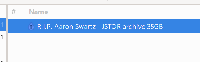 itsalwaysrains's tweet photo. The ONLY other torrent i will always seed;
RIP Aaron Swartz.

i'm 1/2 seeds. 
this entirety of time, since i found this, i've been 1/2. https://t.co/7CbfwiPgu0