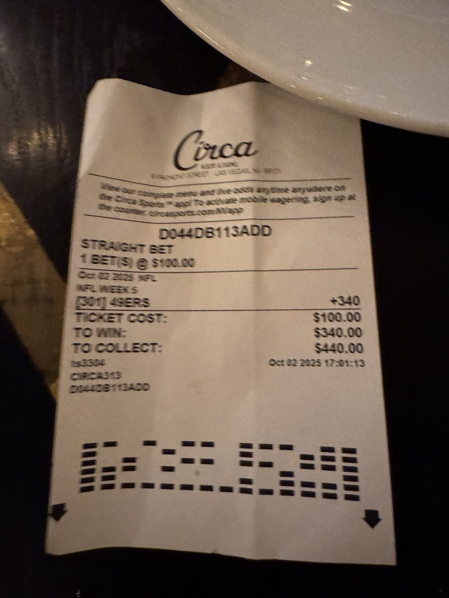 Thursday night vibes #padres <a href="/GoldenGateVegas/">Golden Gate Hotel & Casino</a> 2 10099s and #ninersrams game <a href="/CircaLasVegas/">Circa Las Vegas</a> later with a side of  #tomahawk at #barrysdowntownprime and <a href="/49ers/">San Francisco 49ers</a> win!!! 🙌🏾 ALWAYS a GREAT time at #Circa <a href="/DerekJStevens/">Derek Stevens</a> 👊🏾🥳