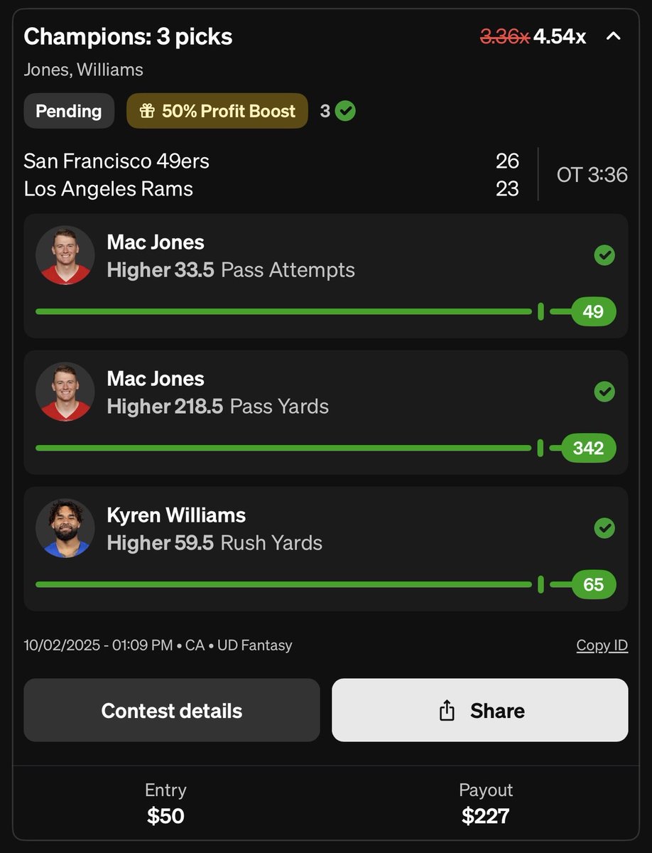 YourFriendKyle_'s tweet image. 🚨 $200 TO A RANDOM RETWEETER 🚨

After hitting 7 MLB entries in a row we just FULL SWEPT NFL. The craziest stretch I&apos;ve ever seen.

IF YOU PLAY $5 ON UNDERDOG USING CODE *KYLE* YOU GET $100 FOR FREE!

play.underdogfantasy.com/p-yfk

SHOW ME THEM WINNING PLAYS FROM TODAY IN THE REPLIES!