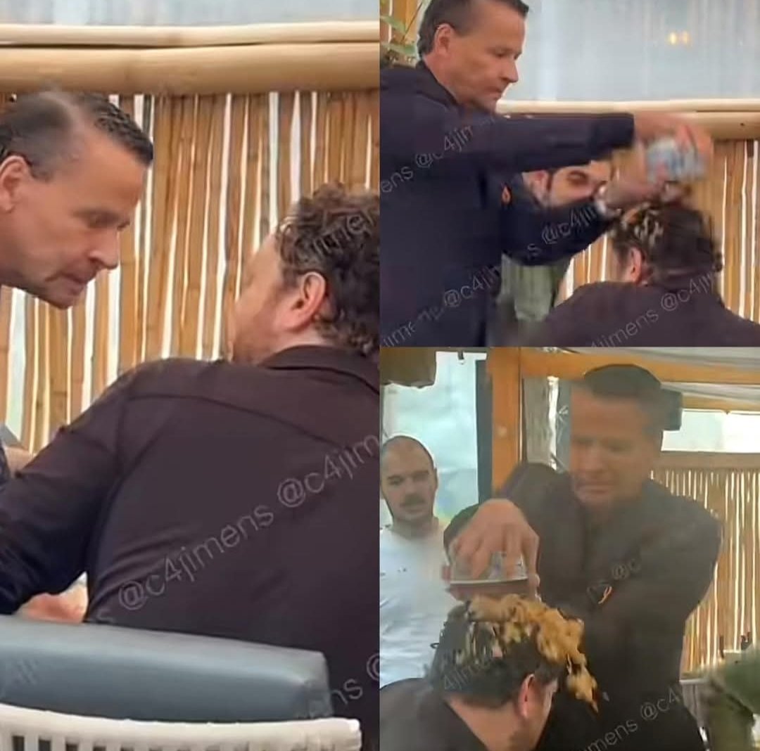 AlexsReyna's tweet photo. 😲 Alfredo Adame le lanza un plato de arroz a un comensal que le llamó p%^*to chico. https://t.co/9k1T9Sufh8