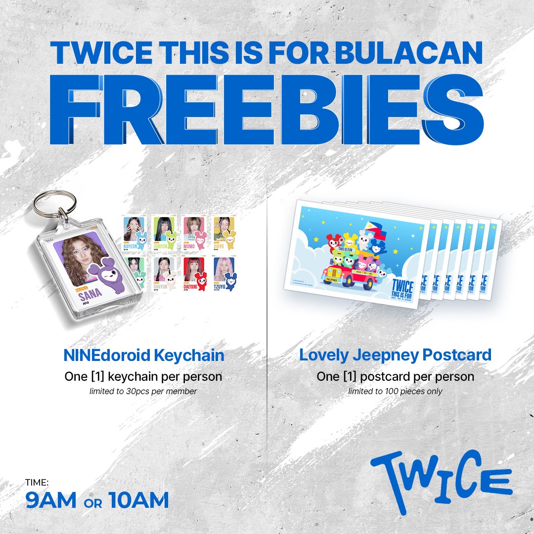 See you Once tomorrow! 💙

To spot me, I will be holding an A4 size of the postcard plus I'm a big guy, I'll be easy to spot 🤣

Haven't decided on the location yet but me and my friends will be around the left side facing the arena.

#TWICE_THISISFOR_WORLD_TOUR_BULACAN