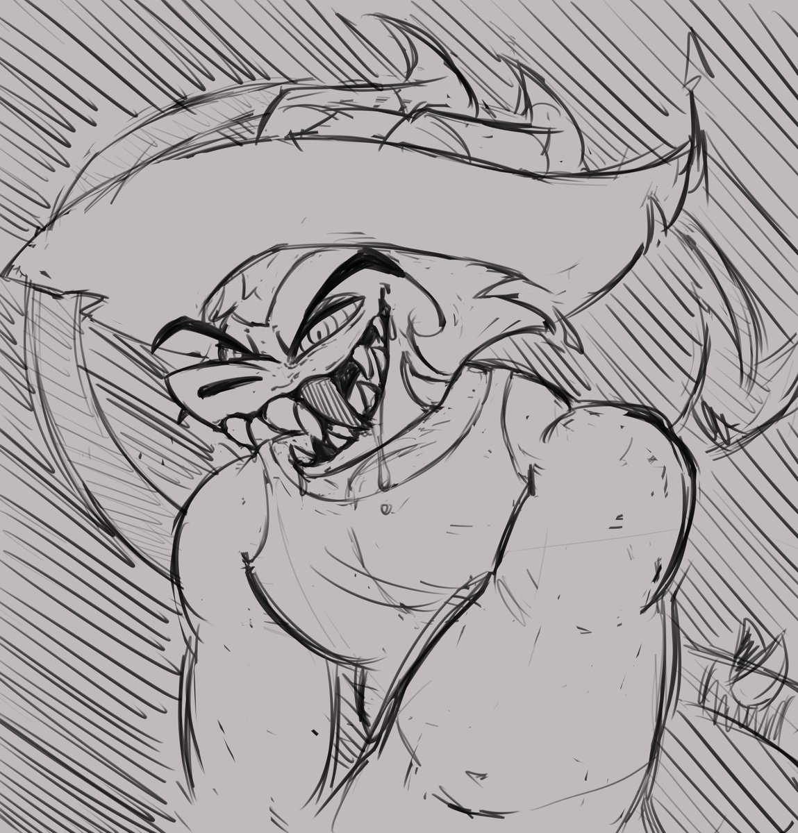 I've been inspired by one specific person here and one specific screenshot to doodle Striker with this expression😭