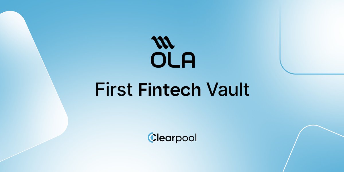 Clearpool’s First Fintech Vault is LIVE!

<a href="/projectolalabs/">Say ola! 👋</a> has launched the first of Clearpool's new Fintech Vault products on <a href="/plumenetwork/">Plume</a>.

Backed by uwi, a <a href="/ycombinator/">Y Combinator</a> alumnus (s22), ola is a DeFi protocol connecting on-chain capital to uwi's housing finance operations.

The