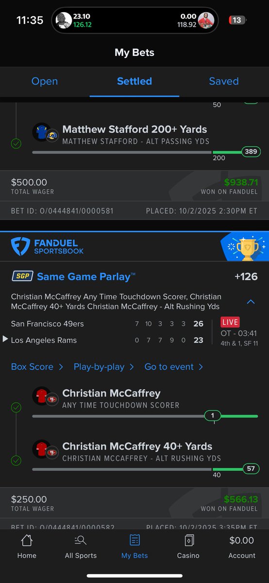 Sol_criminal's tweet photo. Thank you @FanDuel 🙏 https://t.co/V7JwDNKKS9