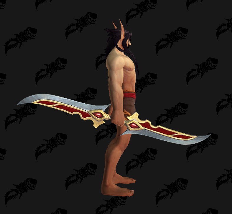 DarkLeafCoven's tweet photo. check out these warglaives! only one of them had this cool fel energy effect tho https://t.co/Zvjys0R090